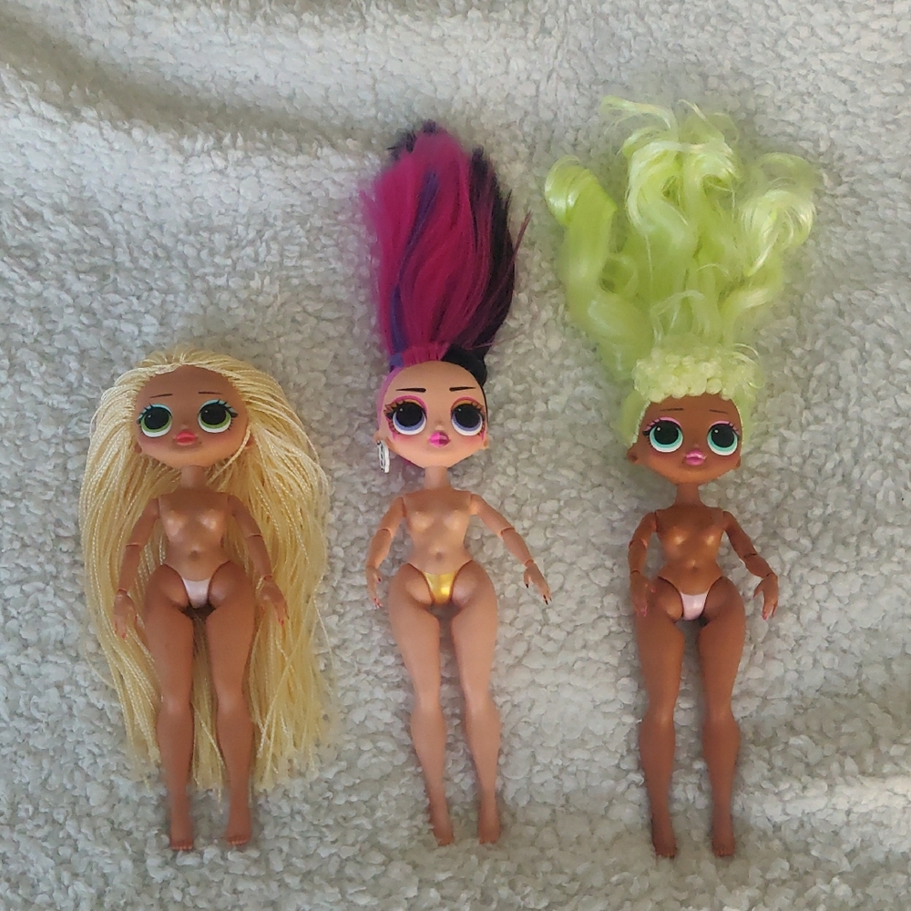 LOL Surprise OMG Dolls Lot of 3 Fashion Dolls 10" Mixed Set
